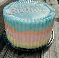 Small Happy Birthday Cotton Candy Cake 8" Round