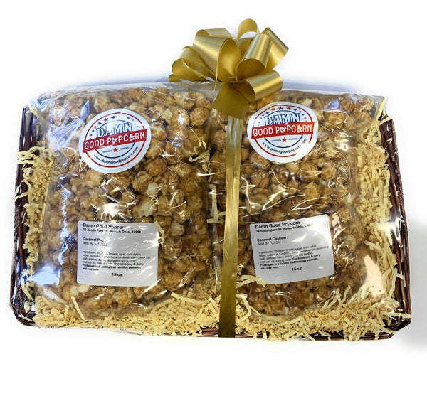 Caramel Pecan Popcorn Caramel Cashew Gift Basket