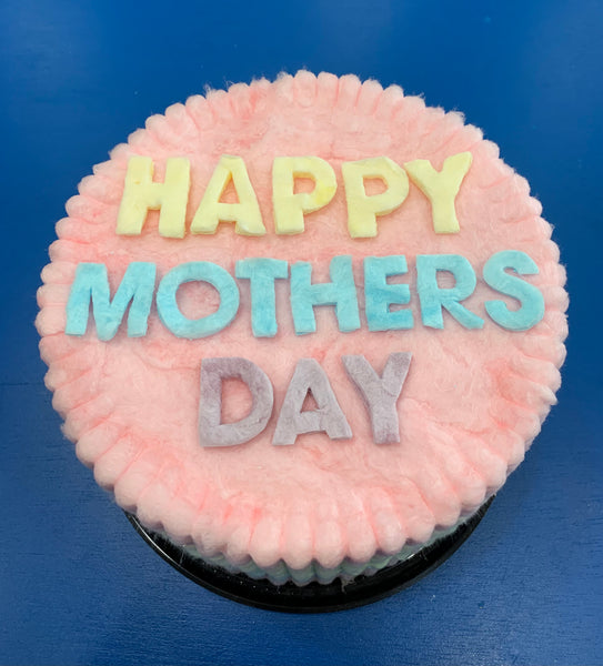 Mothers Day Rainbow Cotton Candy Cake Round Birthday Cake