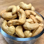 1 pound of jumbo roasted salted cashews in a bag with bow 