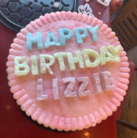 Personalized Rainbow Cotton Candy Cake Round Birthday Cake