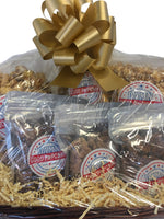 Nut Lovers Deluxe Gift Basket Caramel Cashew Caramel Pecan with Bow and Gift Card