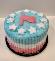 Flag Cotton Candy Cake Patriotic Cotton Candy Cake Red White & Blue