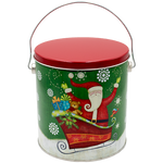 Christmas Popcorn Tin Sparkly Santa 1 Gallon Pick Your Flavor